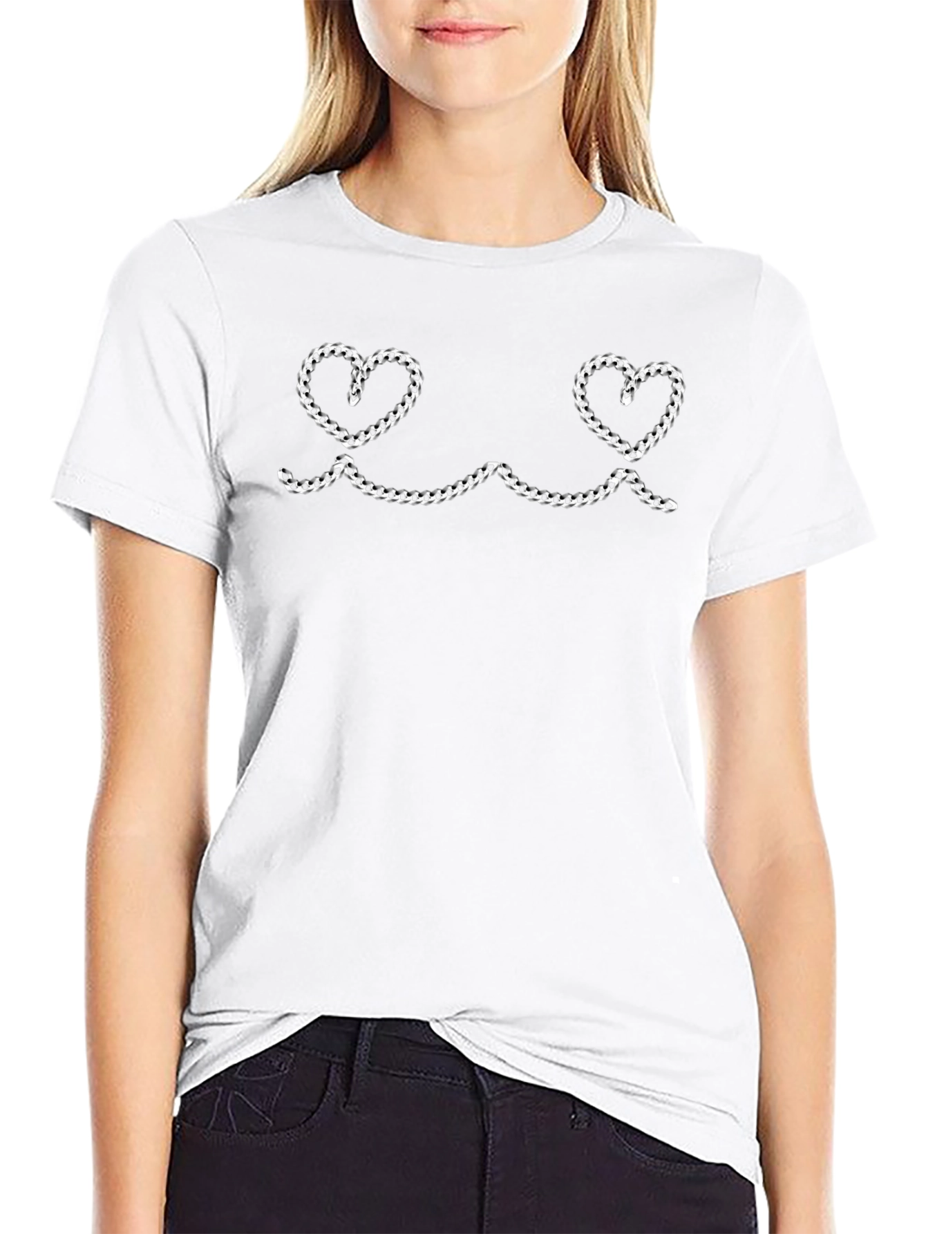 Novelty Heart Chain Graphic Tee