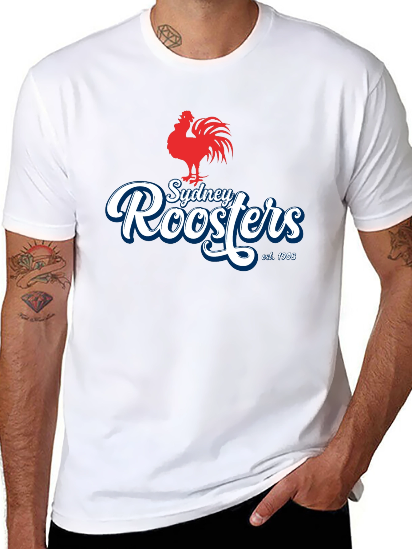 Sydney Roosters T-Shirt - Black NRL Supporter Tee