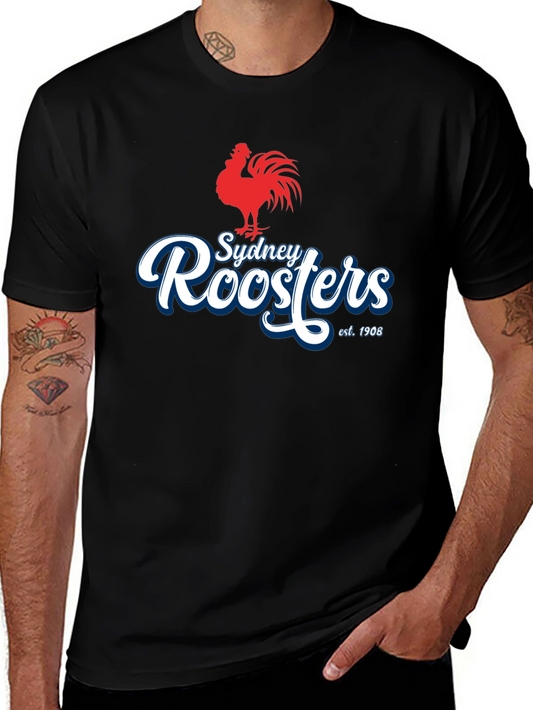 Sydney Roosters T-Shirt - Black NRL Supporter Tee