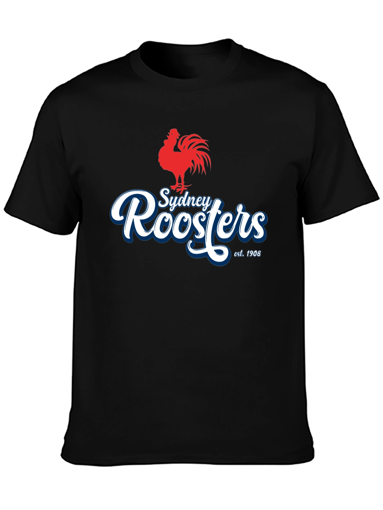 Sydney Roosters T-Shirt - Black NRL Supporter Tee