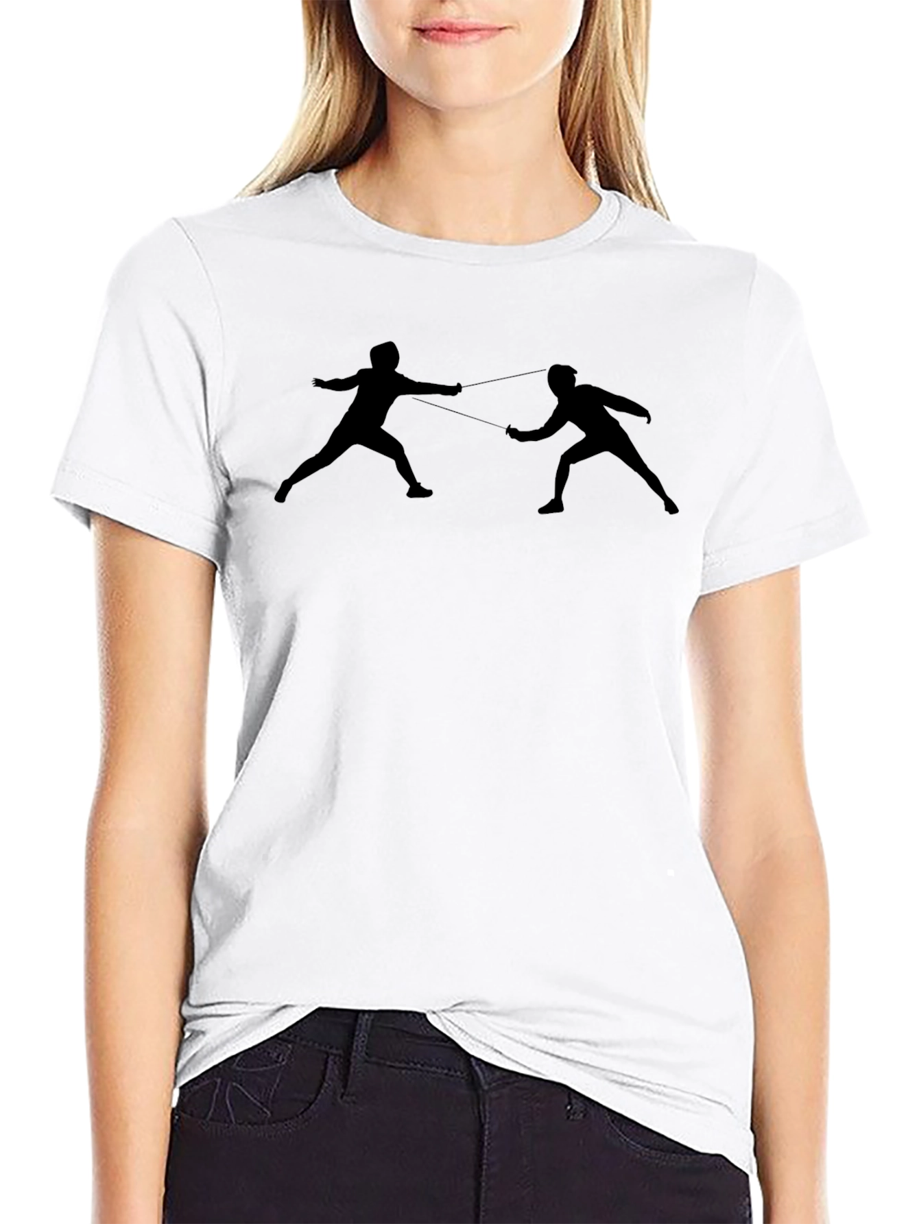 Fencing Silhouette Graphic Tee - Classic Black