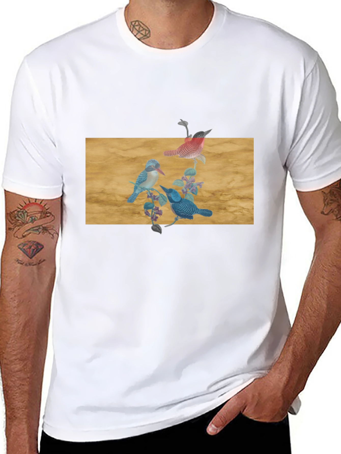 Birds on Branch Graphic Tee - Stylish and Unique