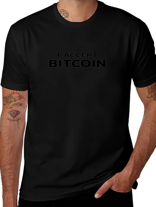 I Accept Bitcoin Black Graphic Tee