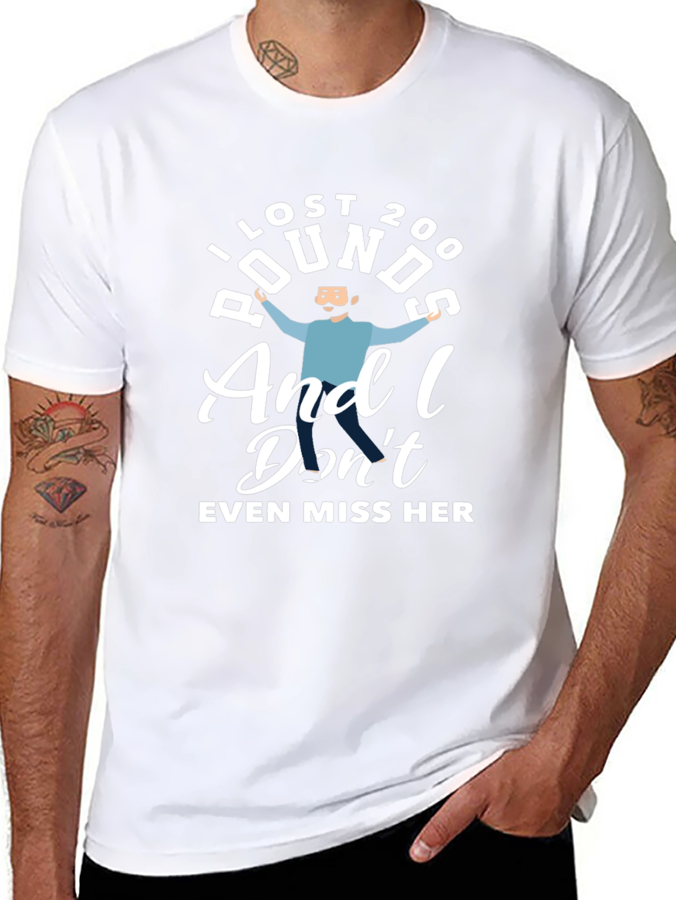 I Lost 200 Pounds Funny Humor T-Shirt