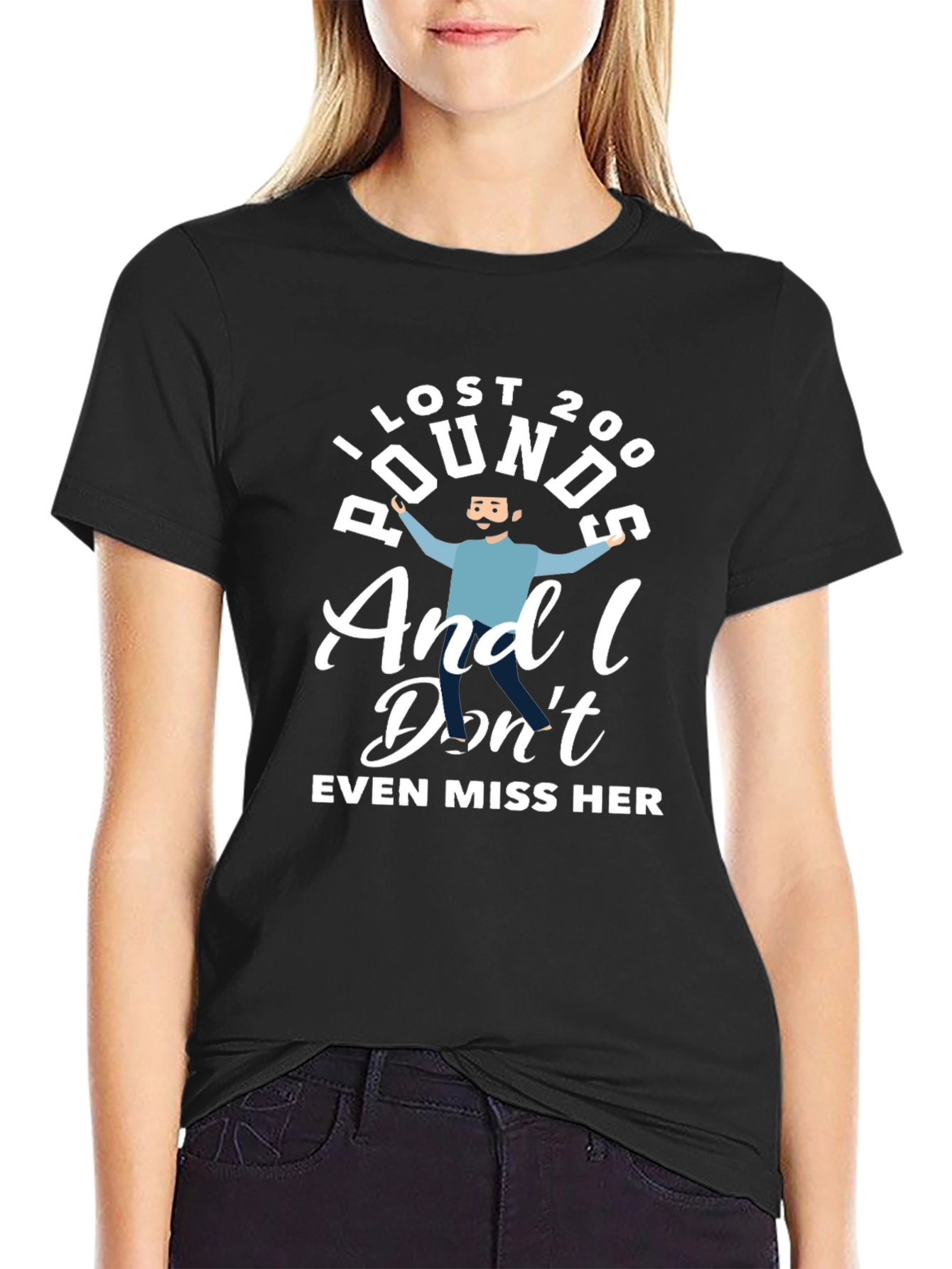 I Lost 200 Pounds Funny Humor T-Shirt