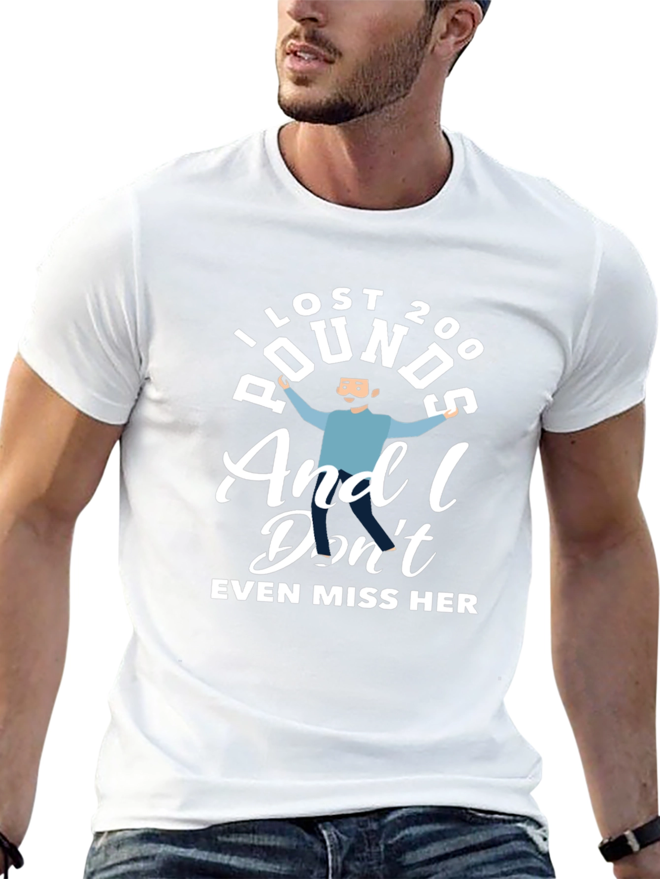I Lost 200 Pounds Funny Humor T-Shirt