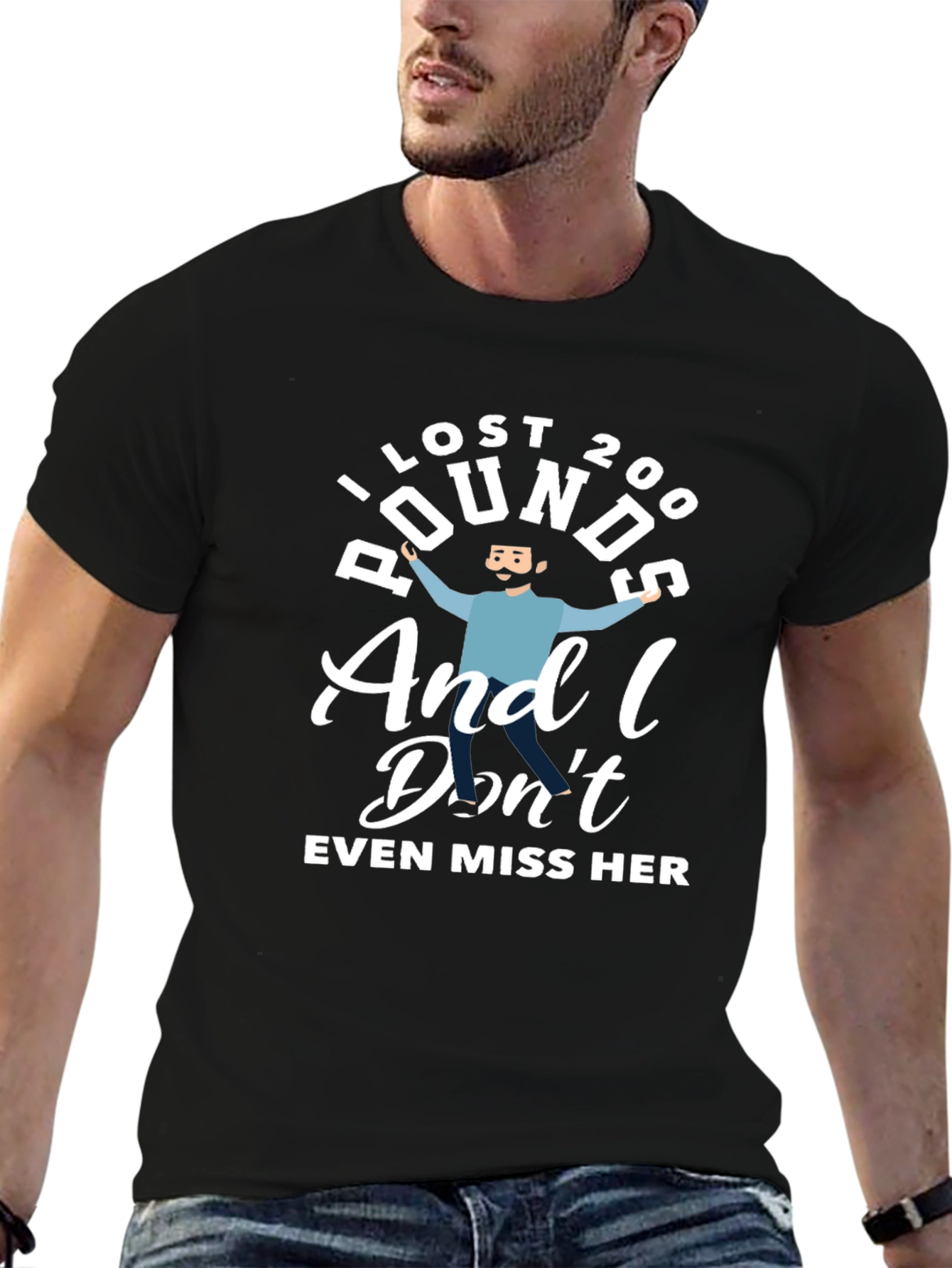 I Lost 200 Pounds Funny Humor T-Shirt