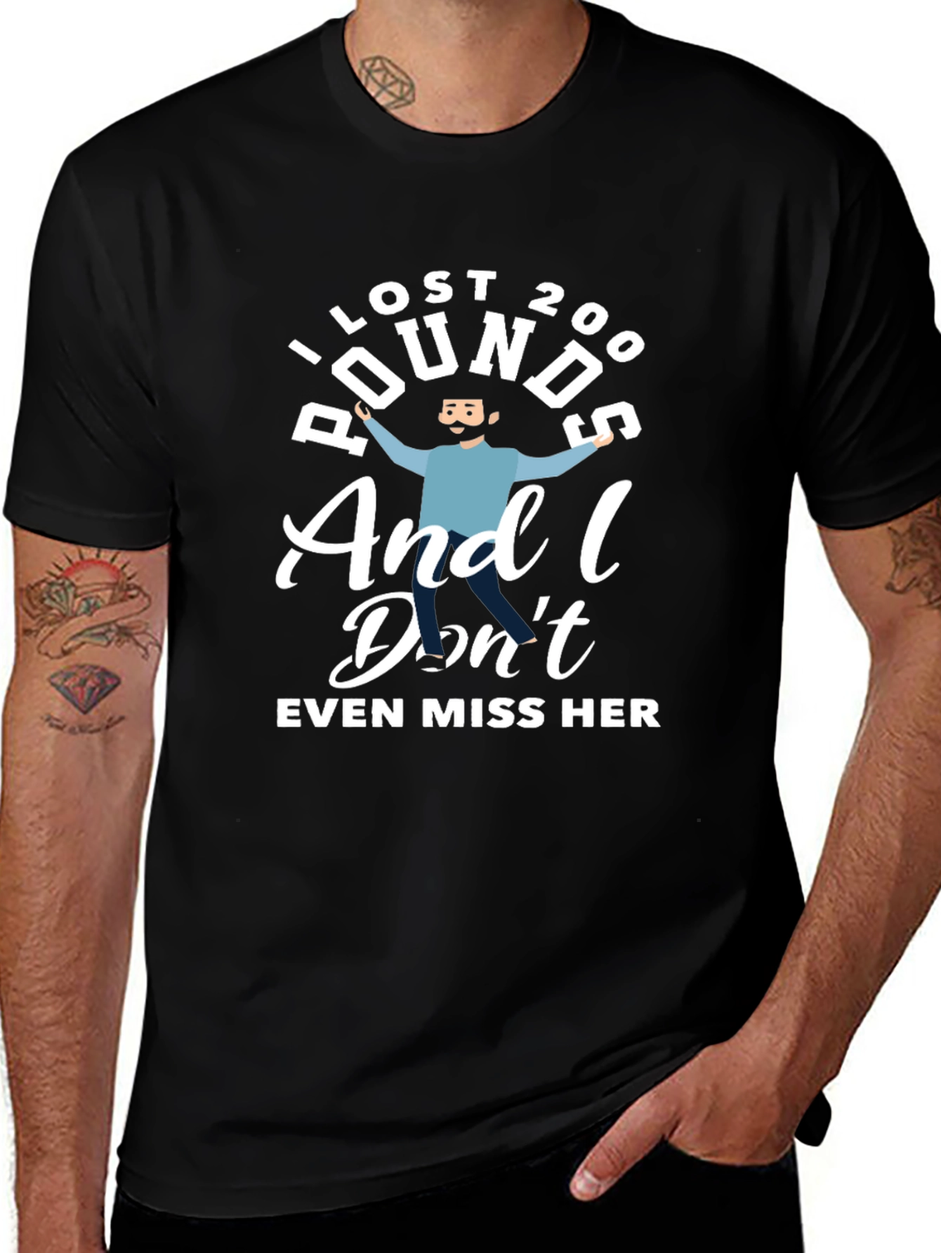 I Lost 200 Pounds Funny Humor T-Shirt