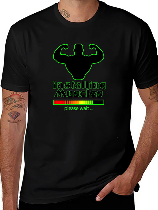 Installing Muscles Graphic T-Shirt - Black