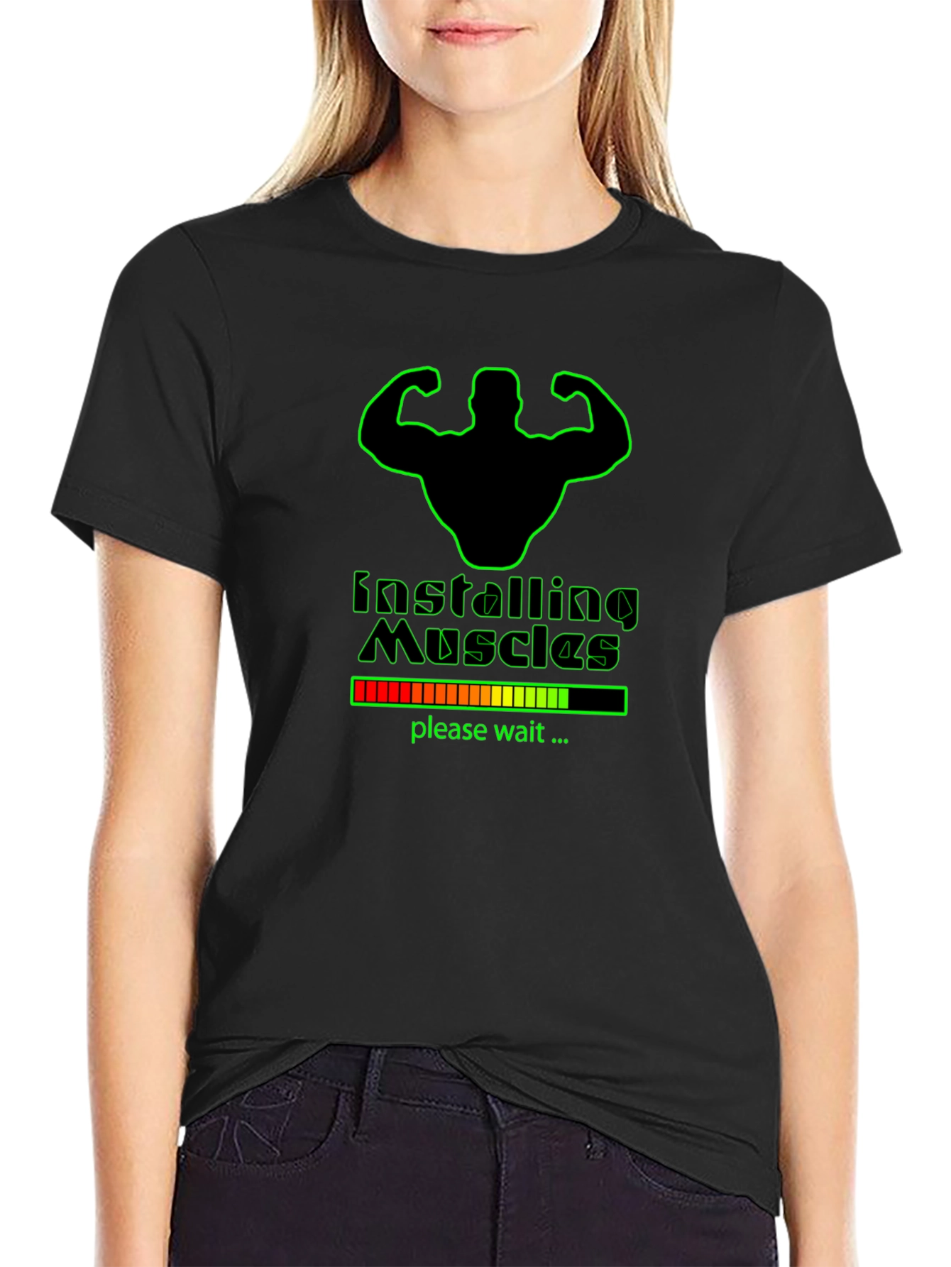 Installing Muscles Graphic T-Shirt - Black