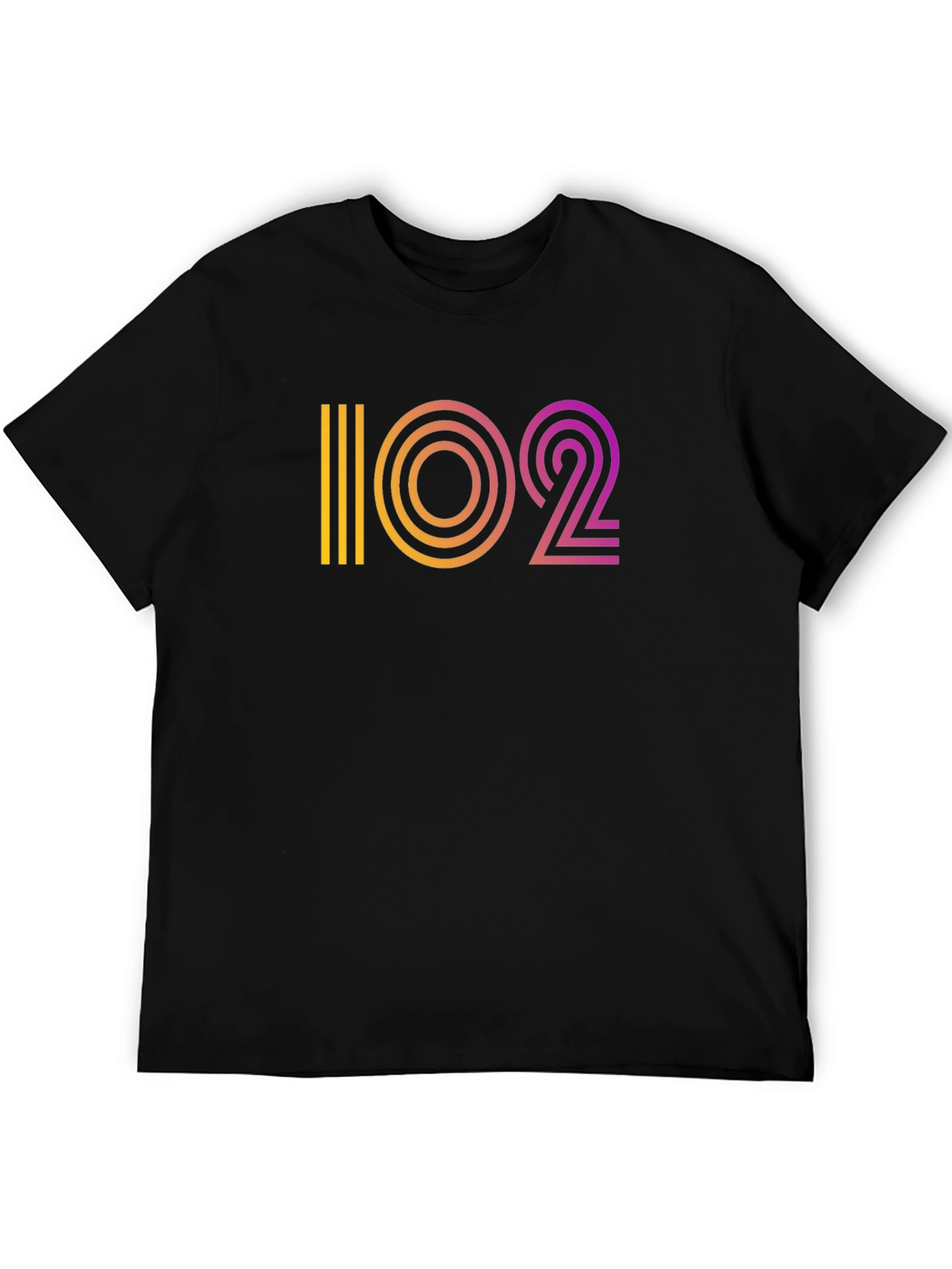 Retro Gradient 102 Graphic Black T-Shirt