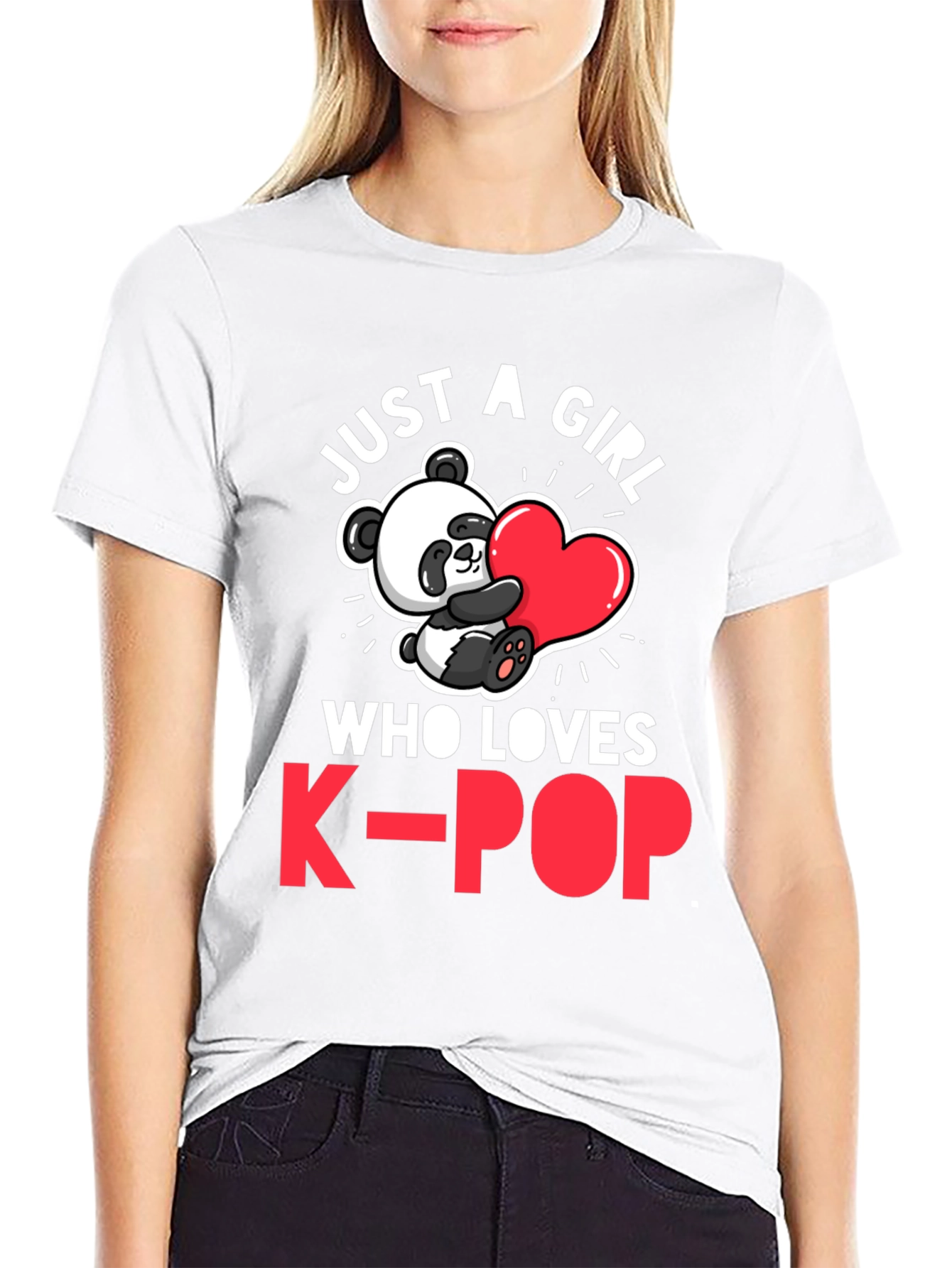 Just a Girl Who Loves K-Pop Panda T-Shirt