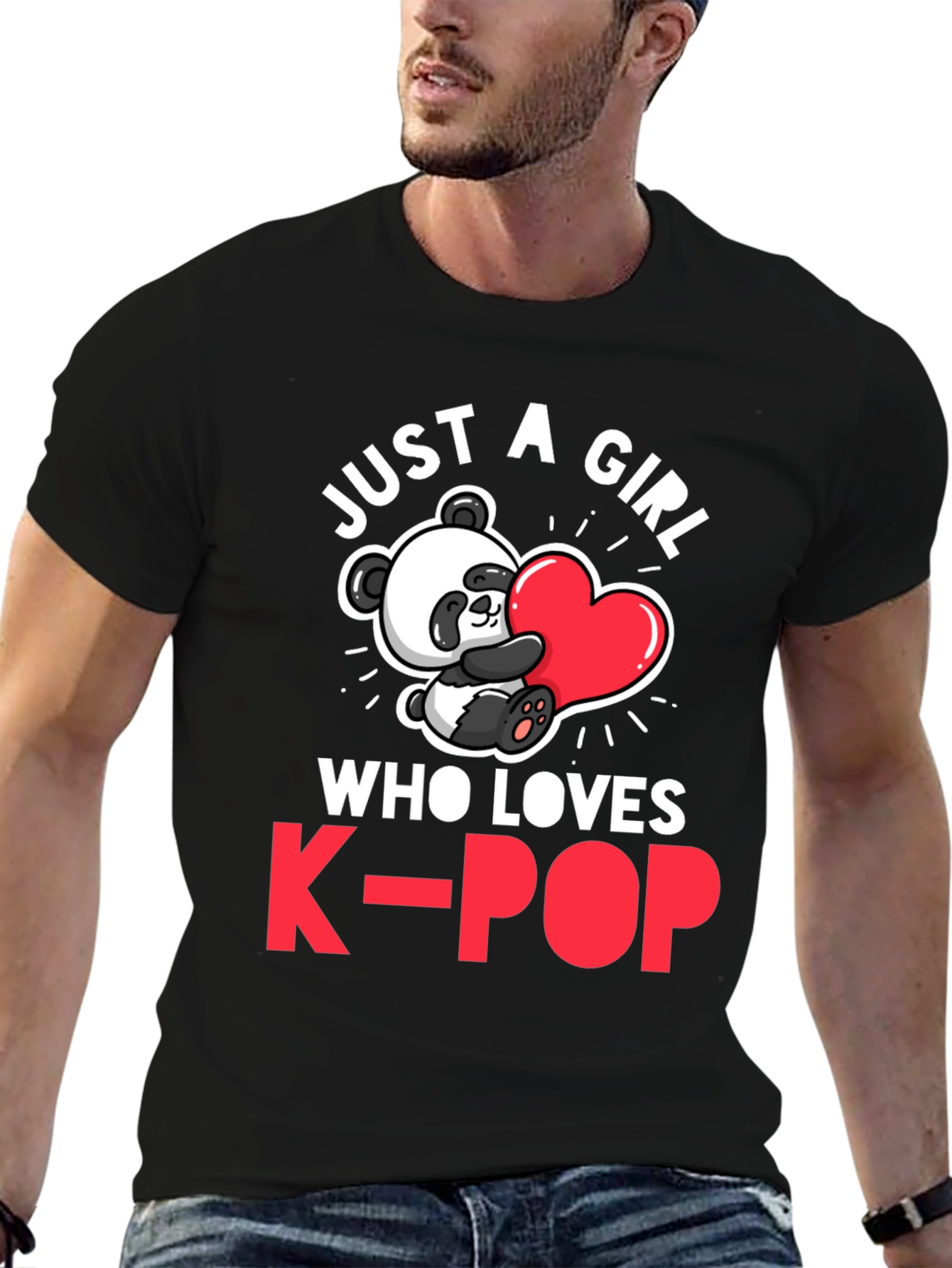 Just a Girl Who Loves K-Pop Panda T-Shirt