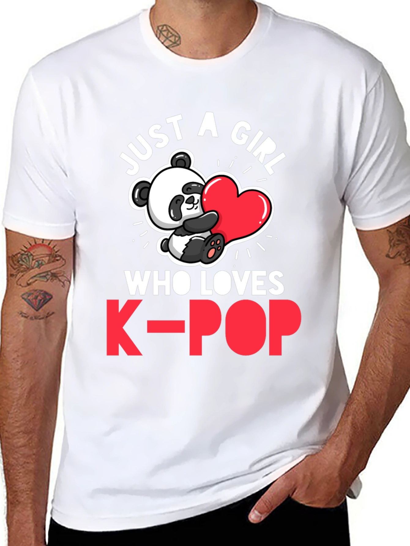 Just a Girl Who Loves K-Pop Panda T-Shirt