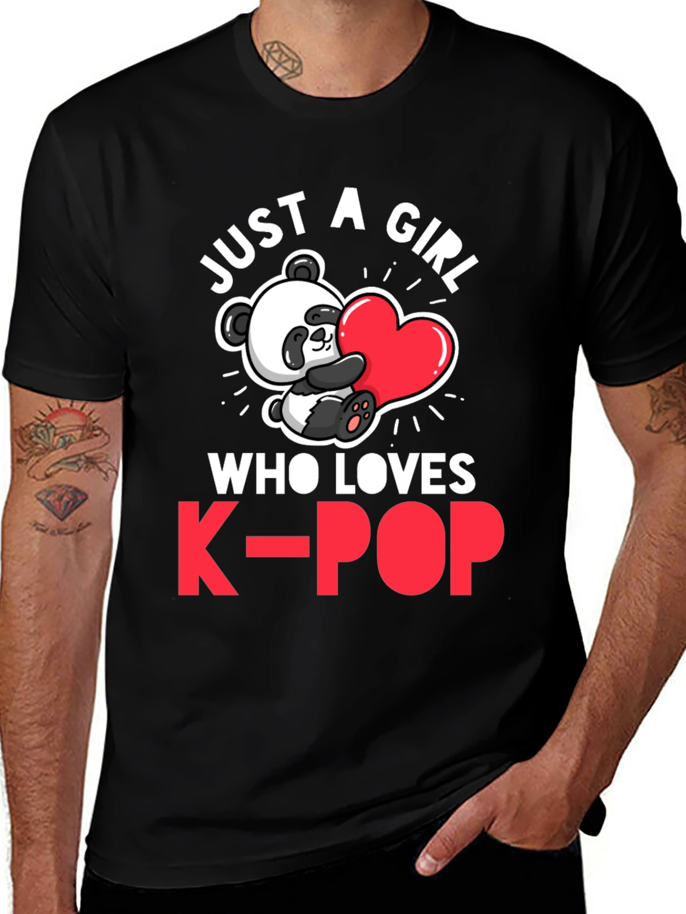 Just a Girl Who Loves K-Pop Panda T-Shirt