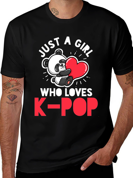 Just a Girl Who Loves K-Pop Panda T-Shirt
