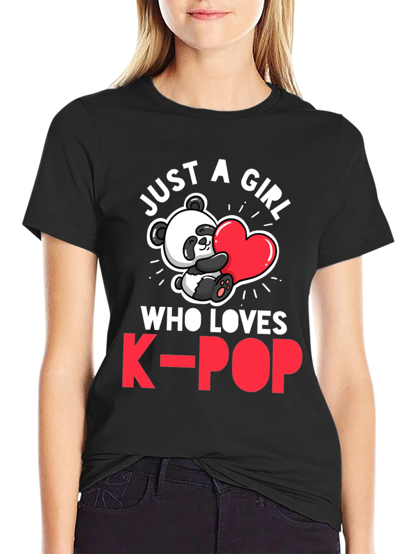 Just a Girl Who Loves K-Pop Panda T-Shirt