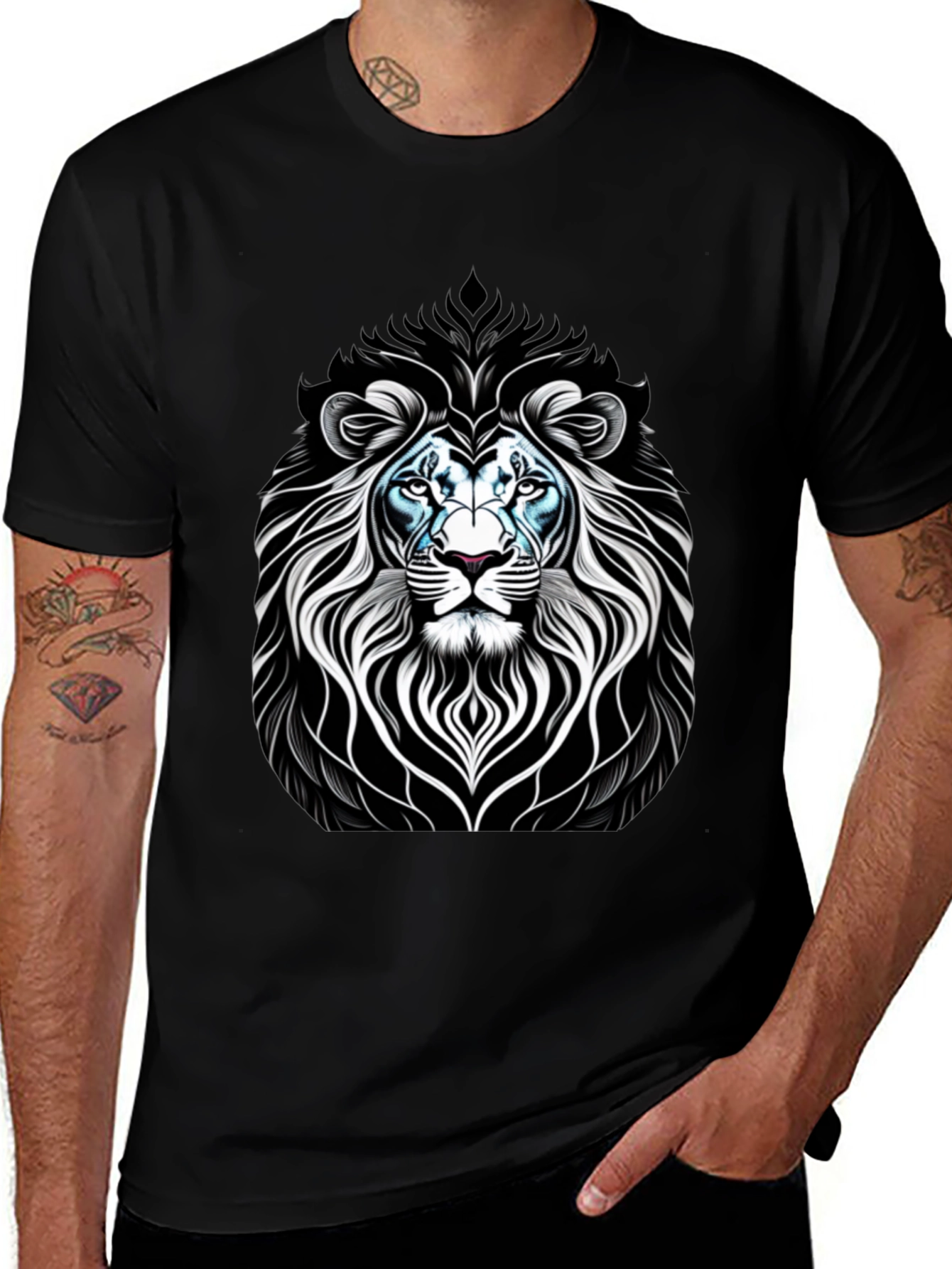 Lion Graphic Black T-Shirt