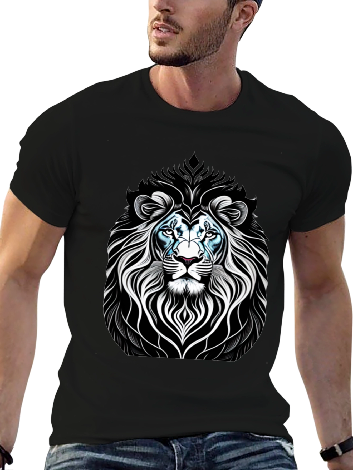 Lion Graphic Black T-Shirt