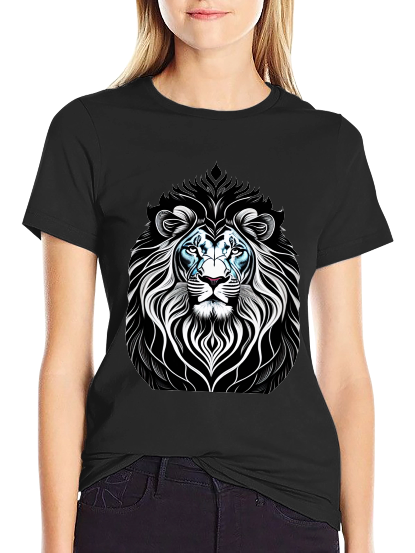 Lion Graphic Black T-Shirt