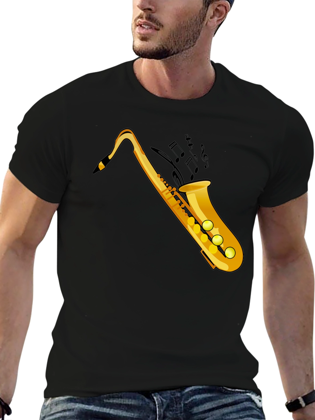 Saxophone Graphic Black Tee