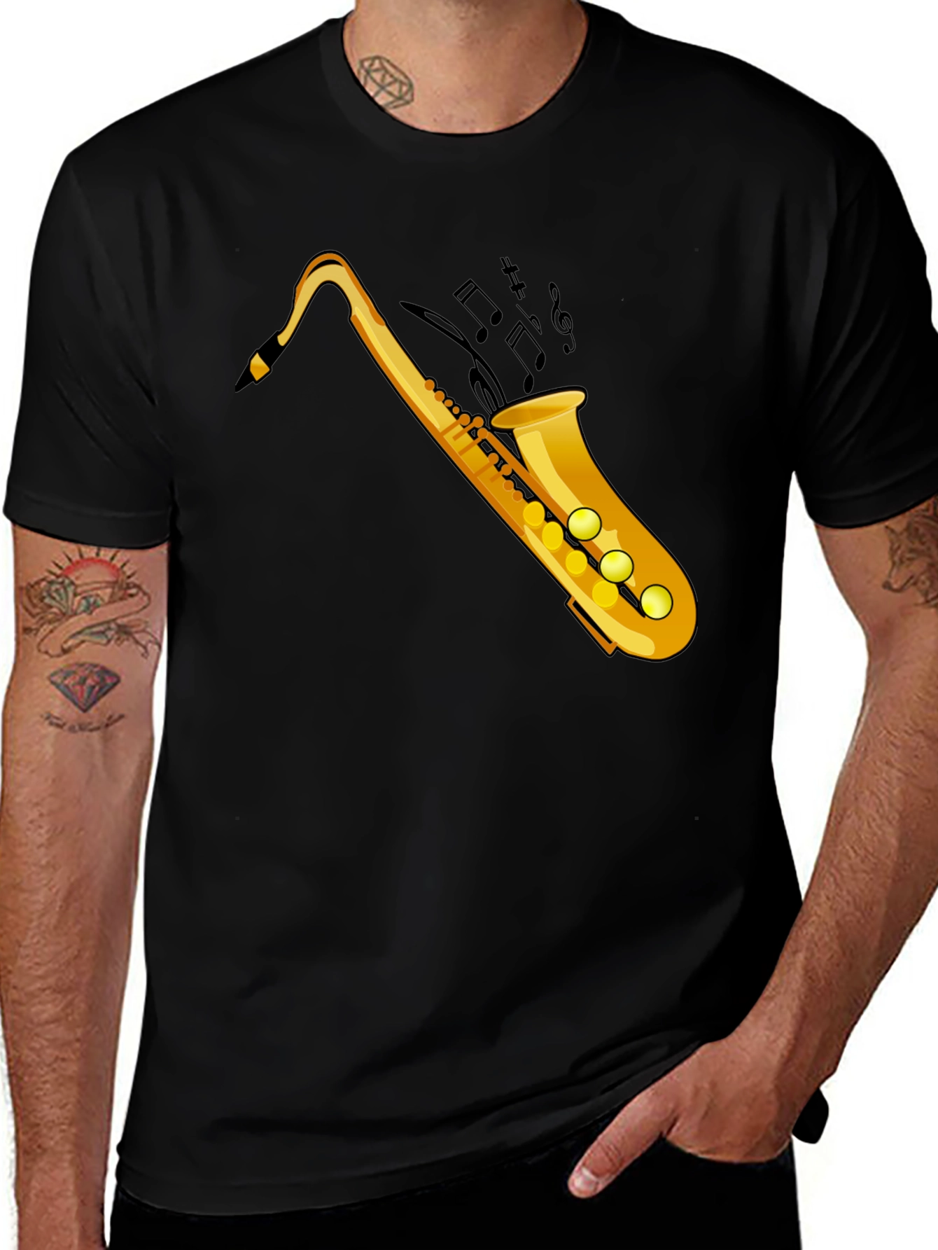 Saxophone Graphic Black Tee