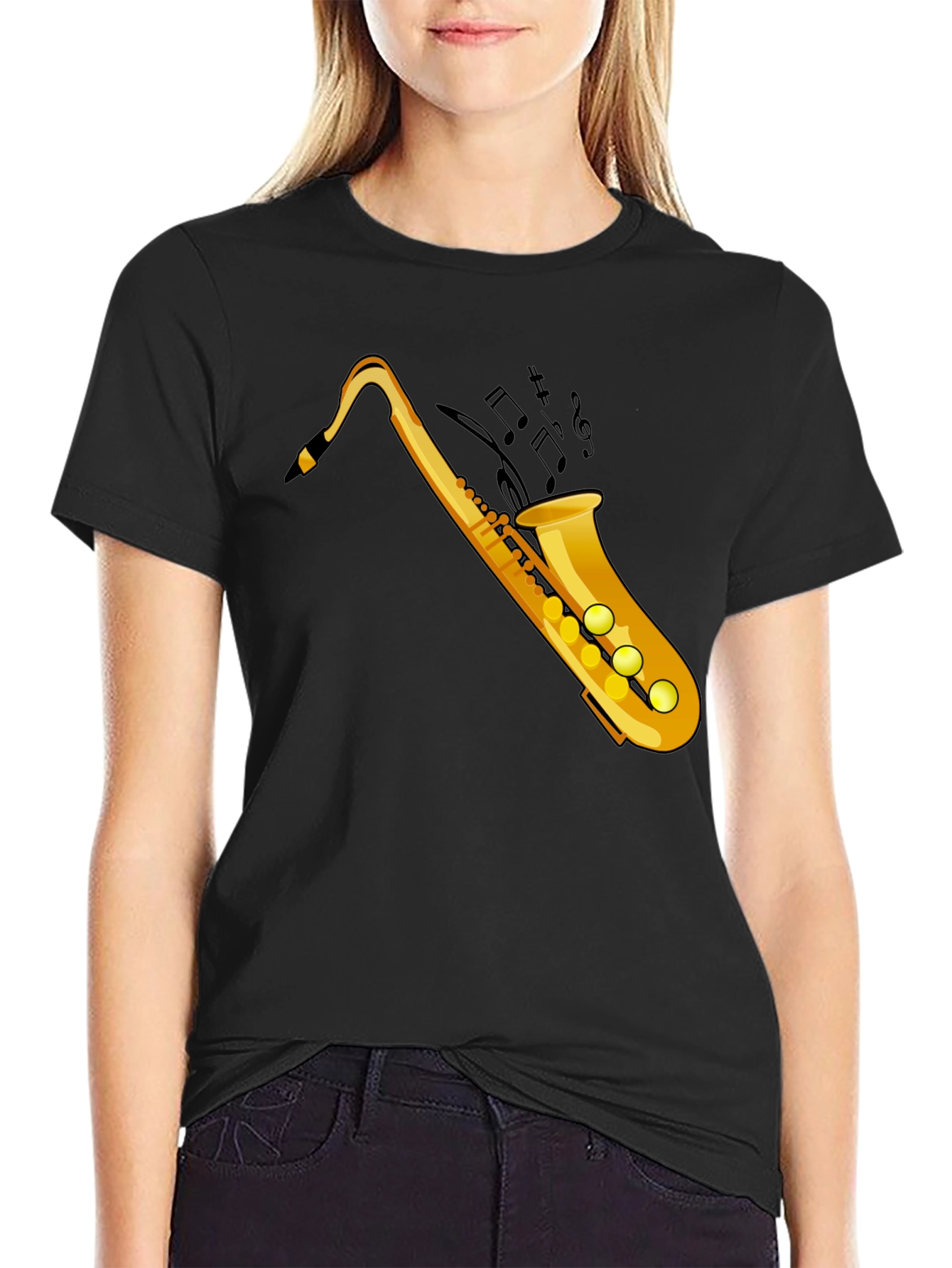 Saxophone Graphic Black Tee