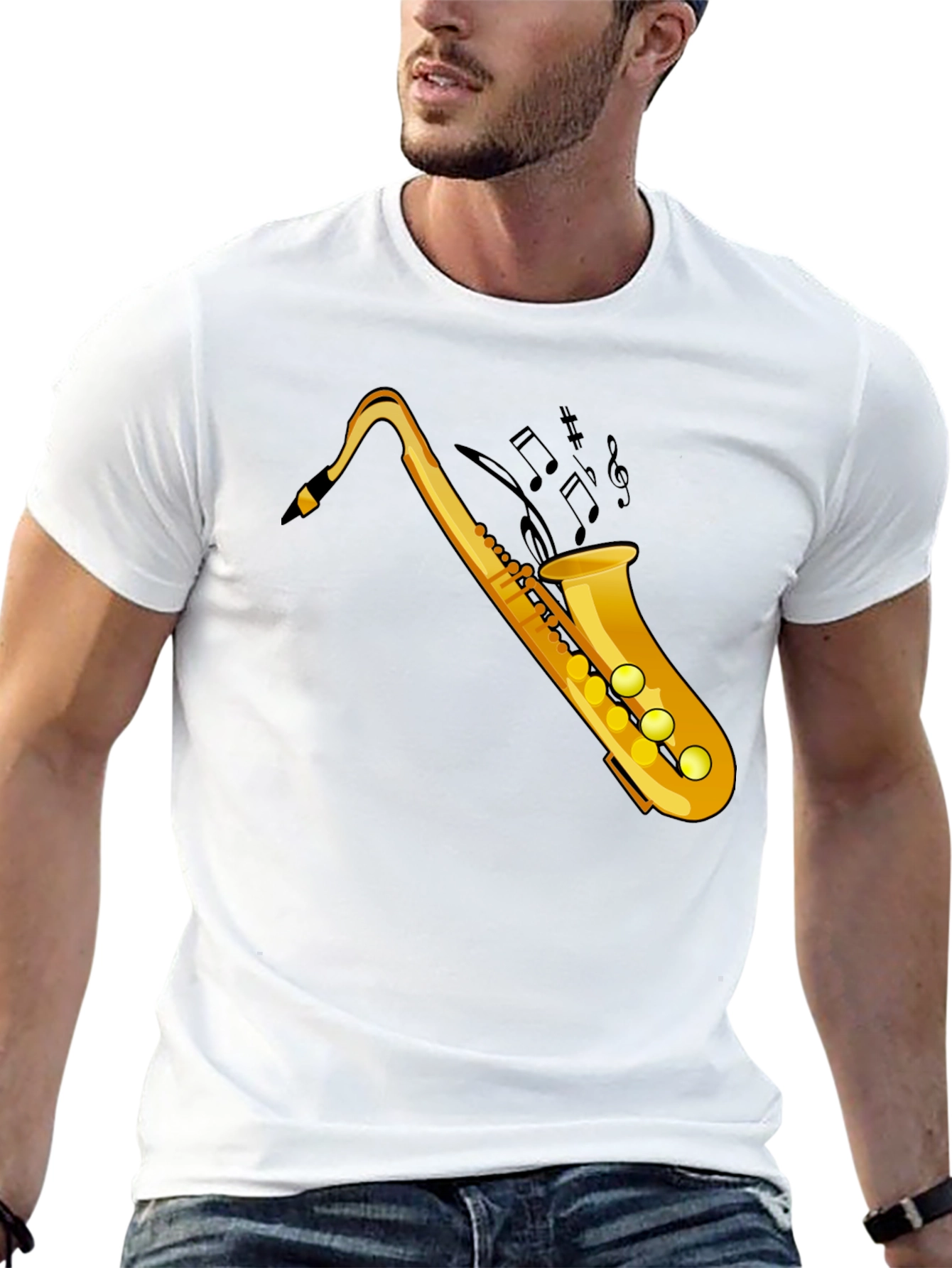Saxophone Graphic Black Tee
