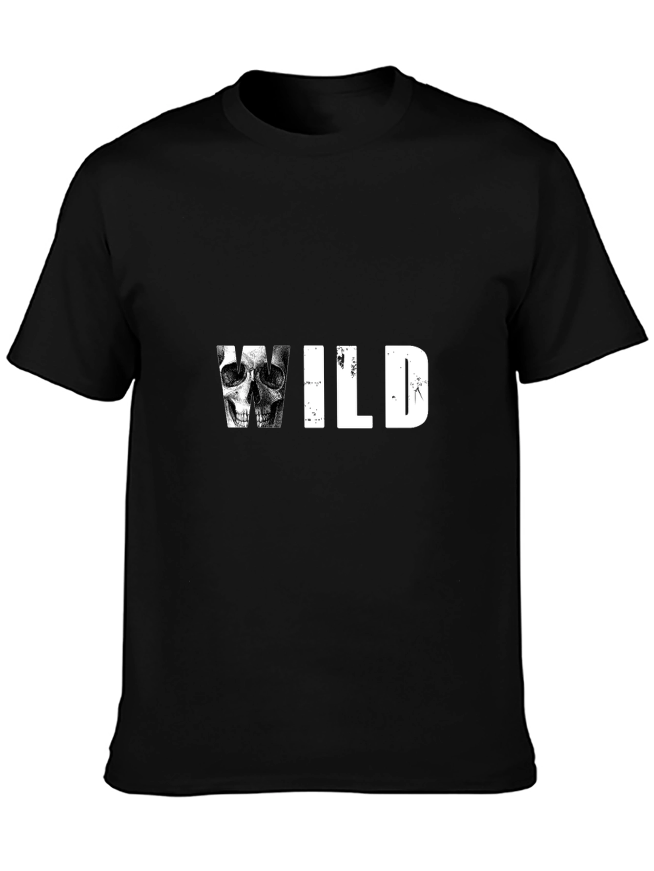Wild Skull Graphic Print Tee - Black