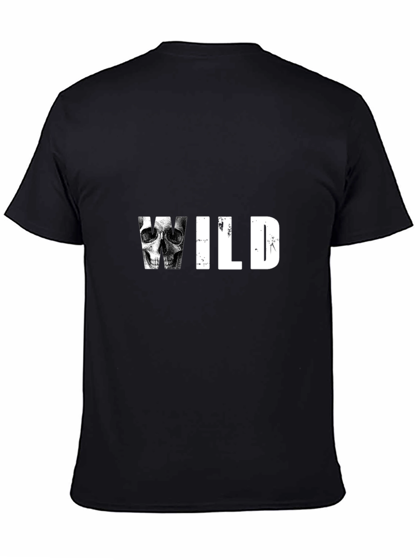 Wild Skull Graphic Print Tee - Black