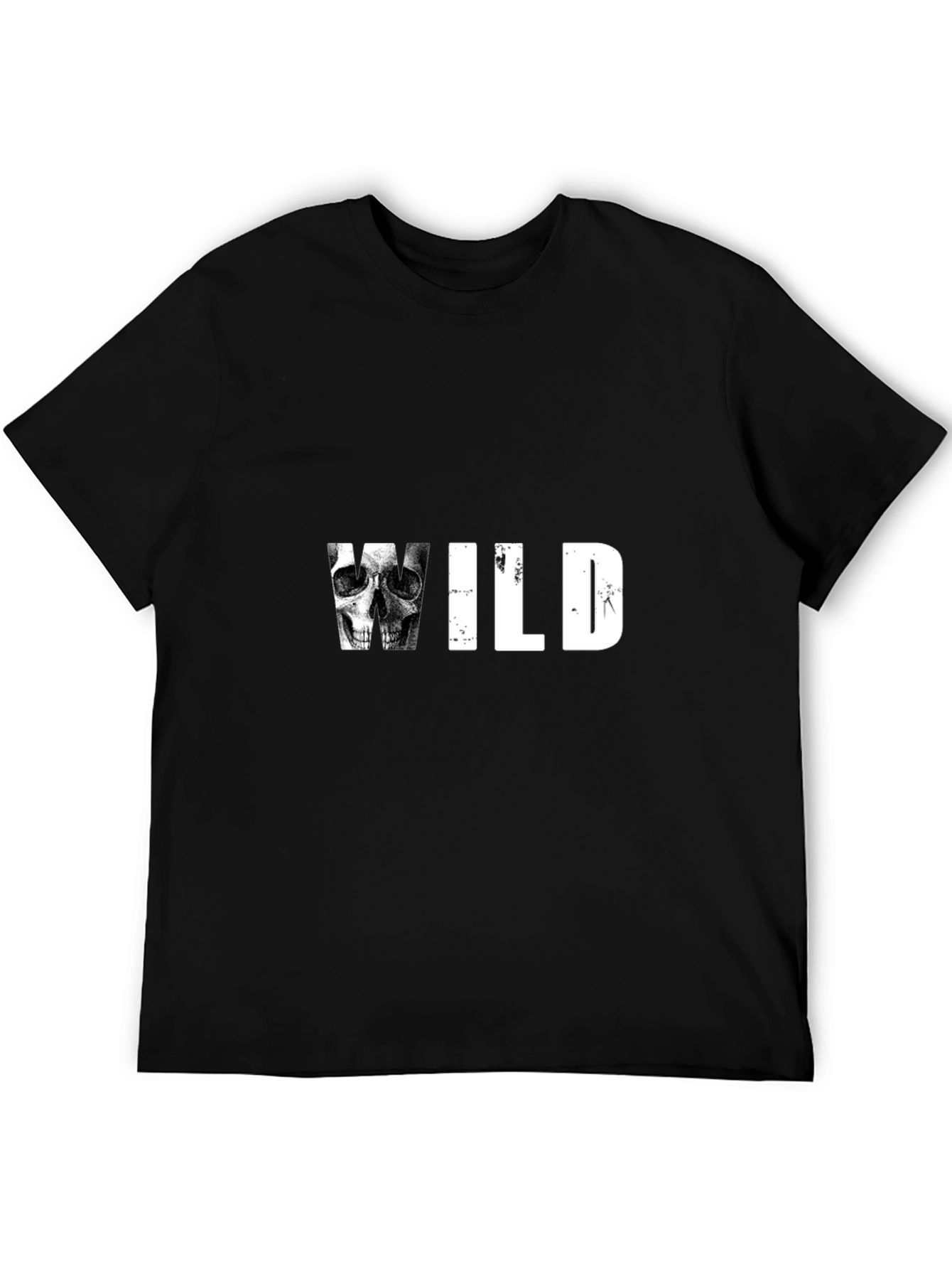 Wild Skull Graphic Print Tee - Black