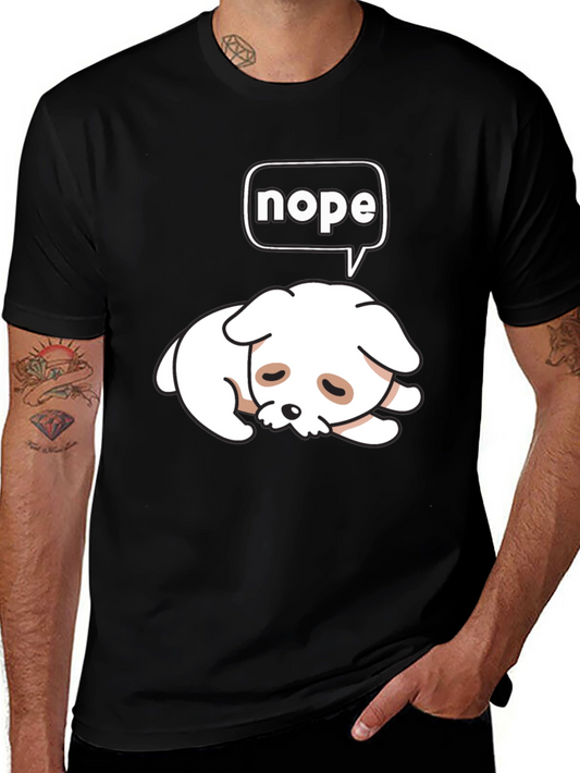 Nope Dog Graphic Tee - Cute & Comfy Black T-Shirt