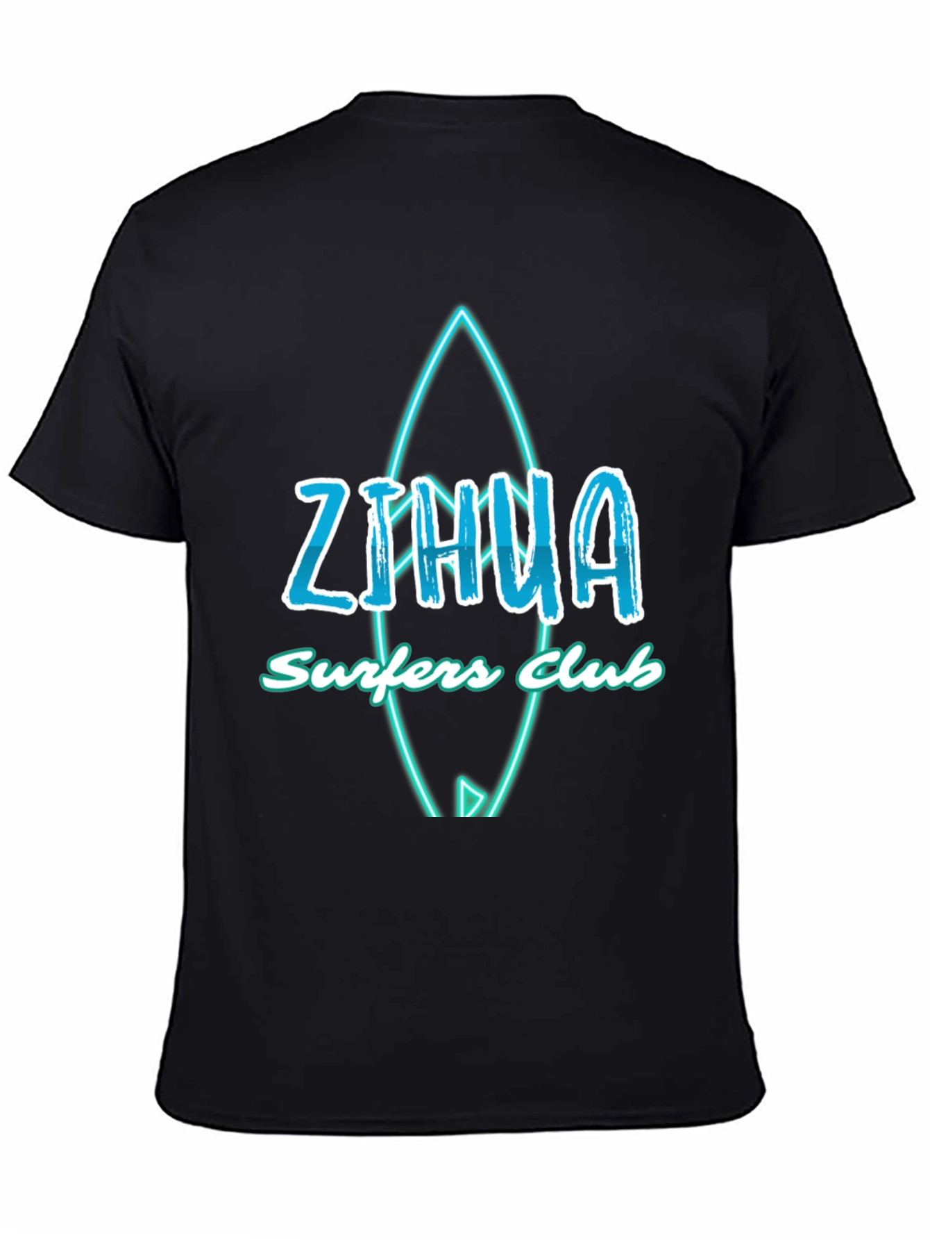 Zihua Surfers Club Graphic Tee - Black Cotton T-Shirt