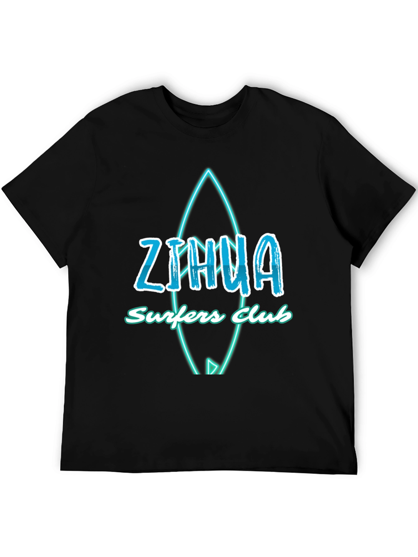 Zihua Surfers Club Graphic Tee - Black Cotton T-Shirt