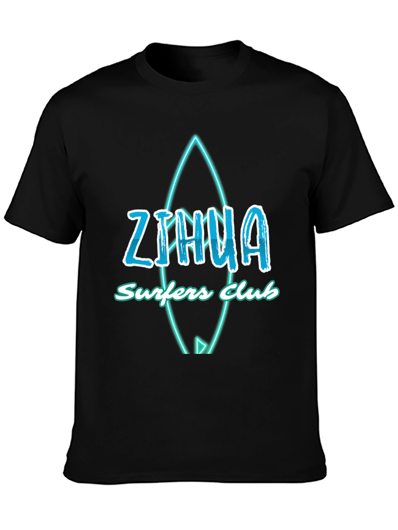 Zihua Surfers Club Graphic Tee - Black Cotton T-Shirt