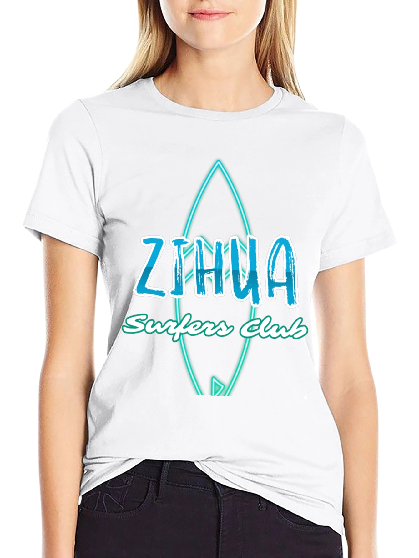 Zihua Surfers Club Graphic Tee - Black Cotton T-Shirt