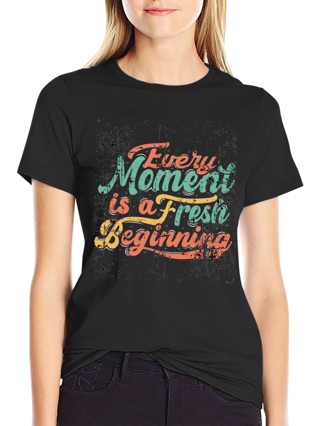 Inspirational Every Moment Fresh Beginning Black T-Shirt