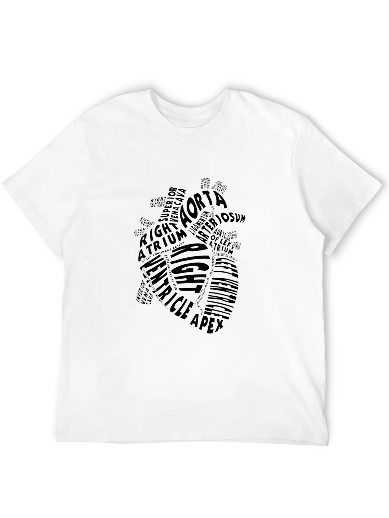 Anatomical Heart Word Art Black T-Shirt