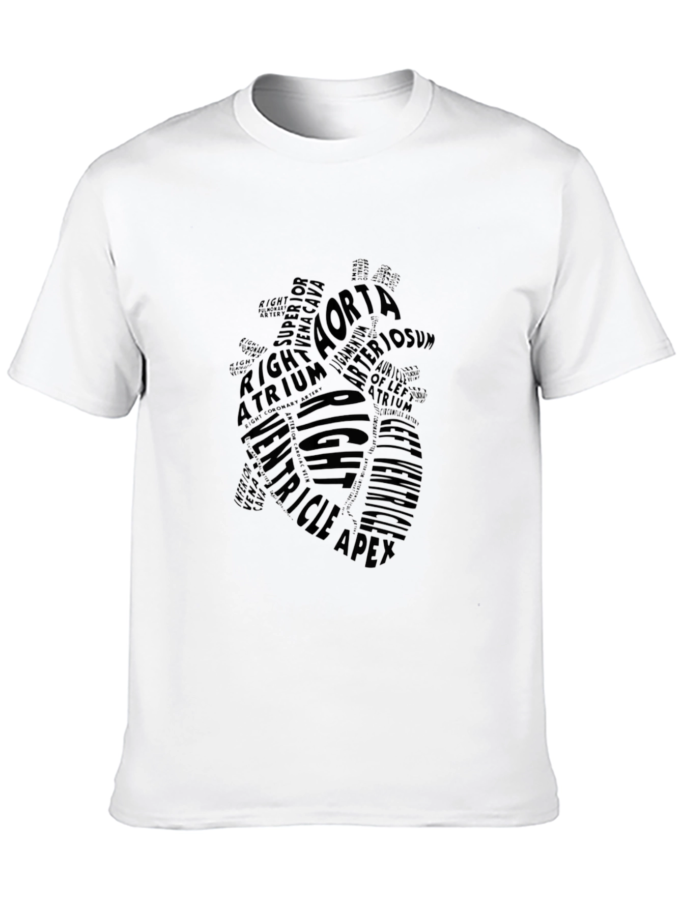 Anatomical Heart Word Art Black T-Shirt