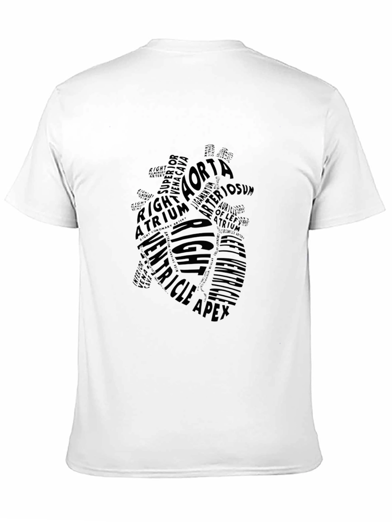 Anatomical Heart Word Art Black T-Shirt