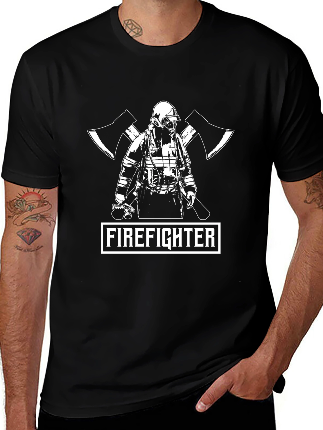 Firefighter Axe T-Shirt - Black