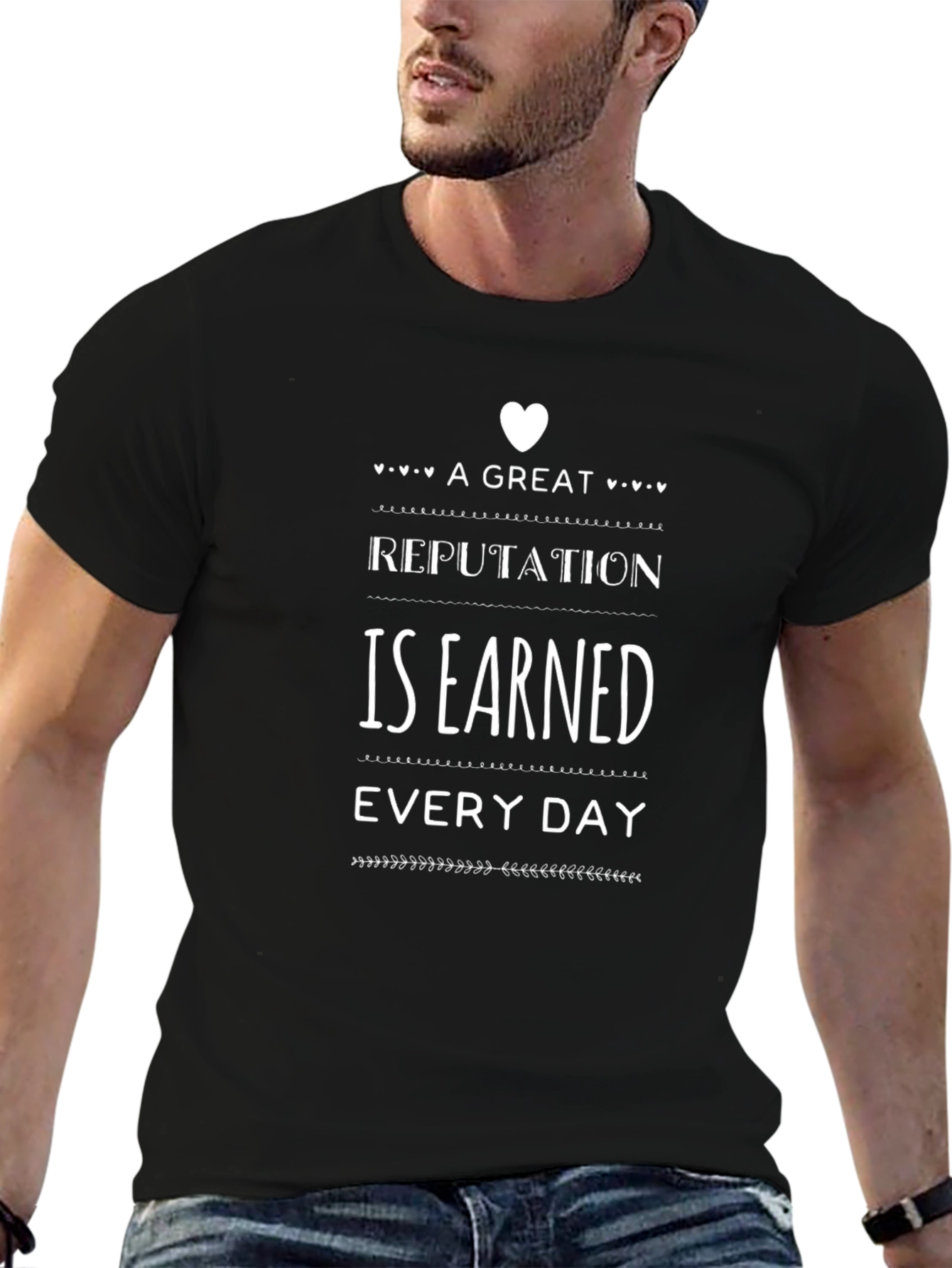 Reputation Earned Daily Black T-Shirt