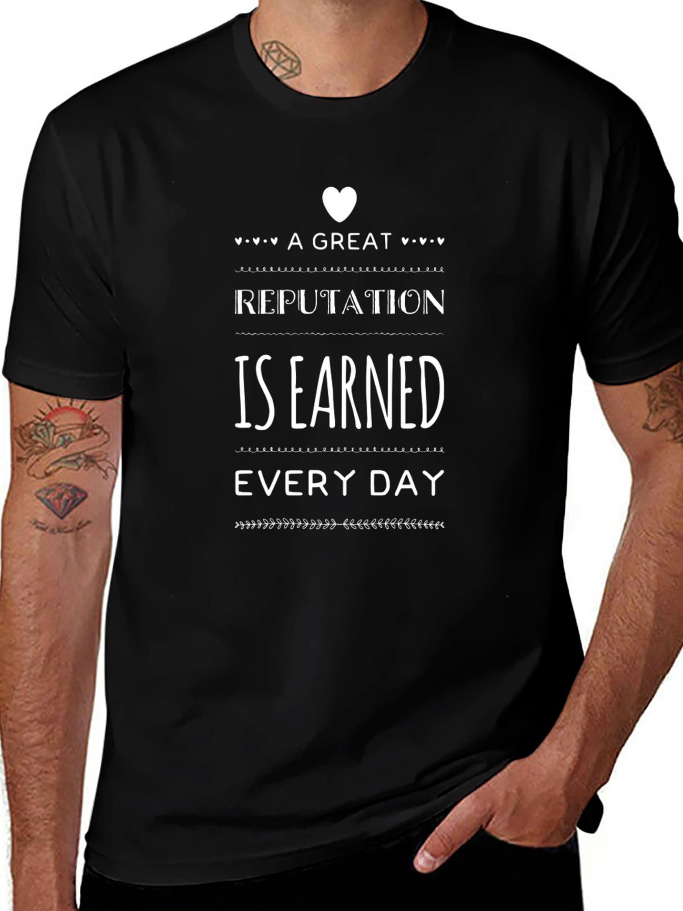Reputation Earned Daily Black T-Shirt