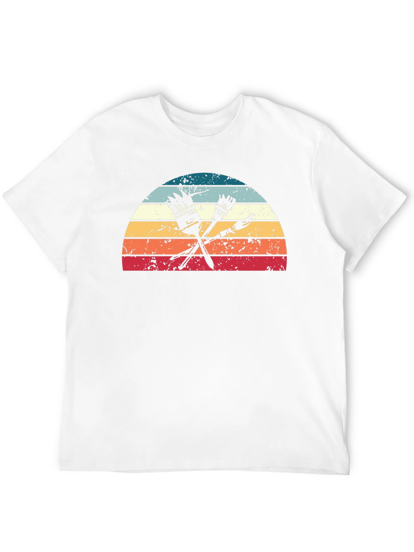 Retro Painter T-Shirt - Paint Brushes & Sunset Design