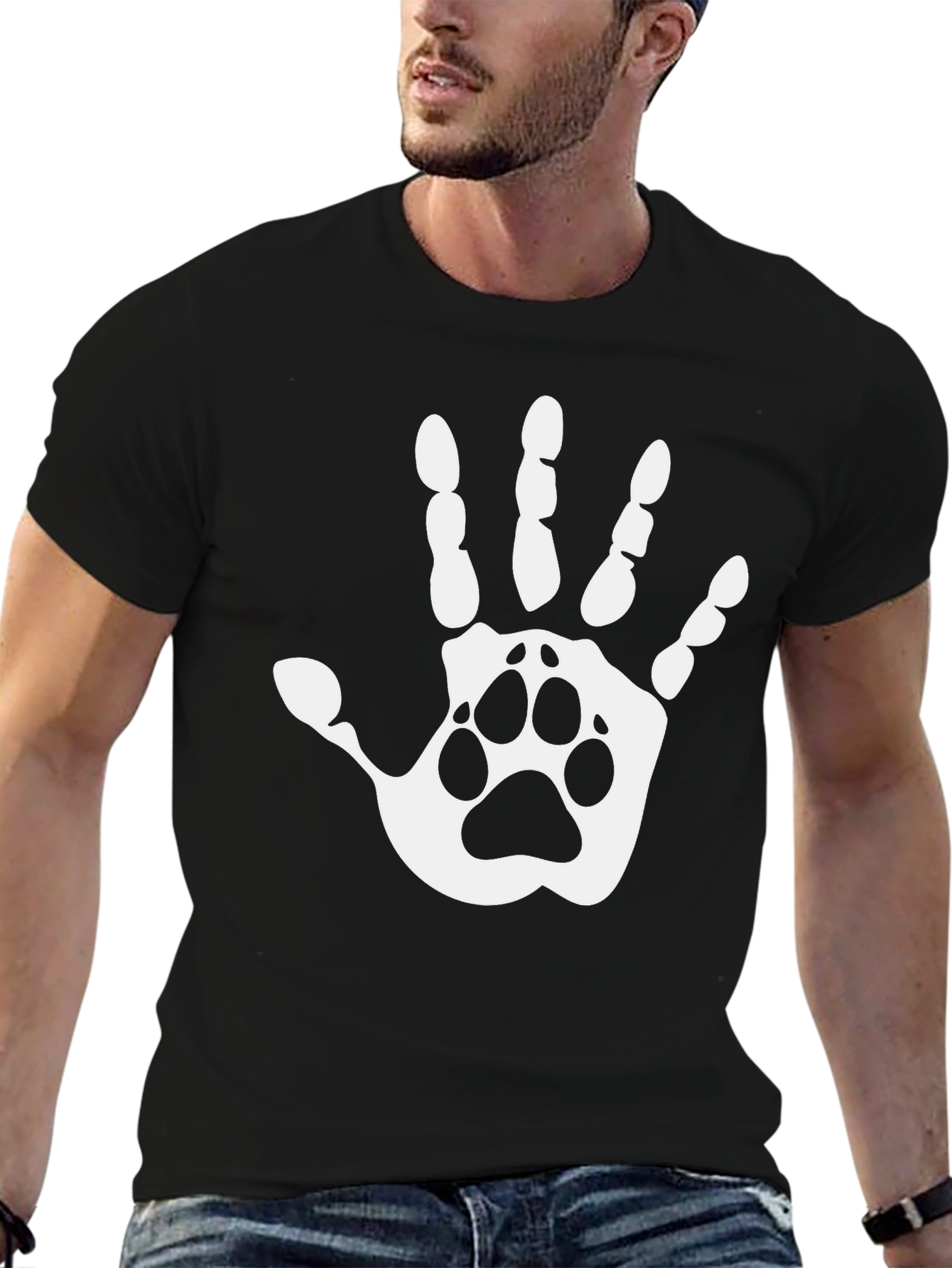 Paw Print Hand T-Shirt - Animal Lover Tee