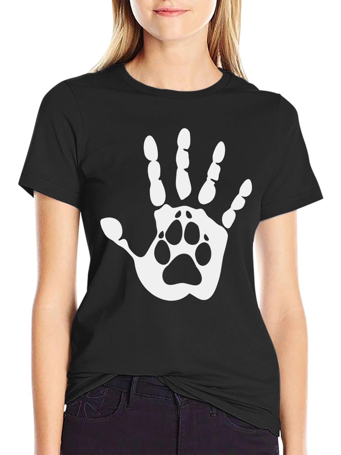 Paw Print Hand T-Shirt - Animal Lover Tee
