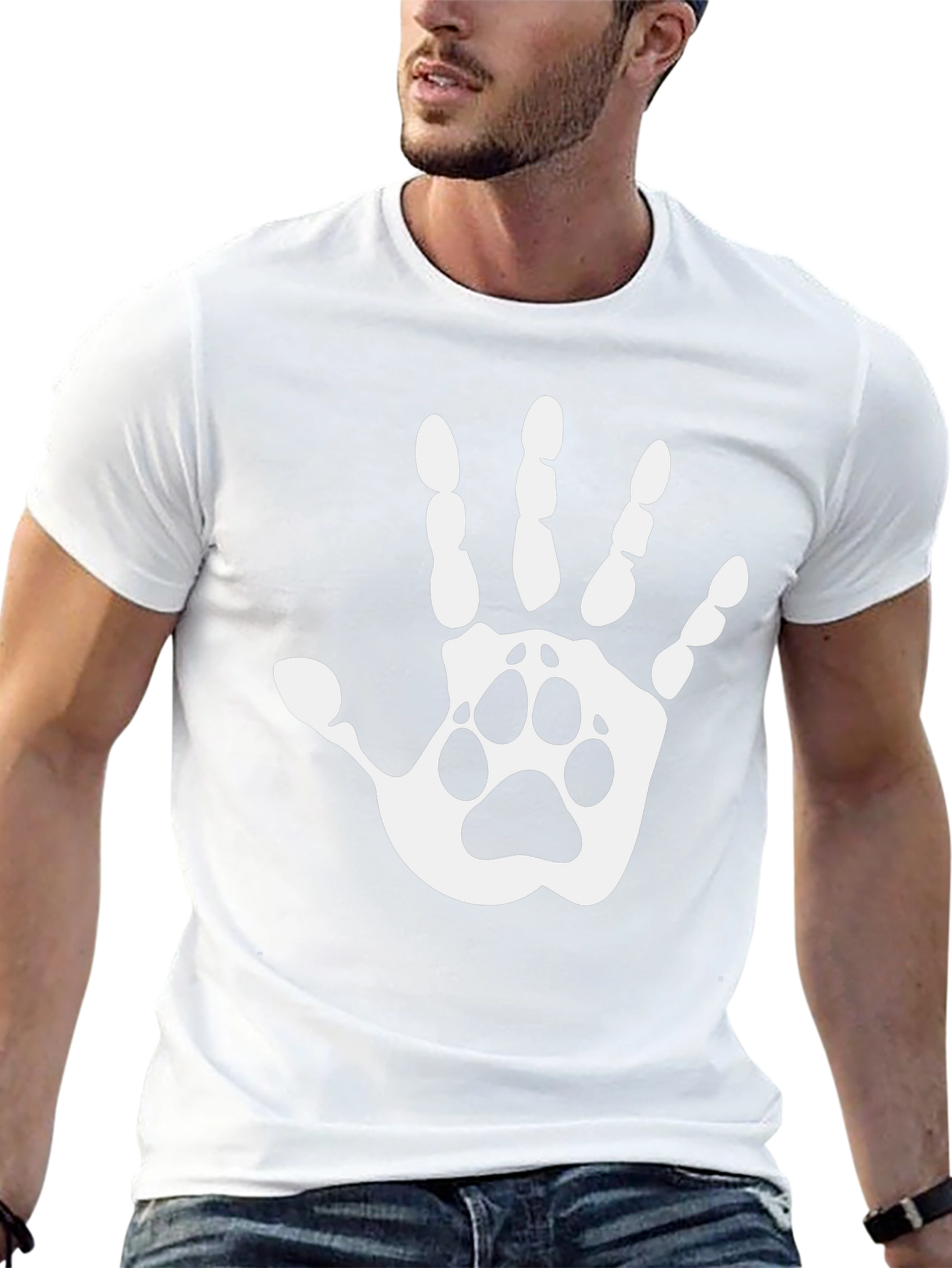 Paw Print Hand T-Shirt - Animal Lover Tee