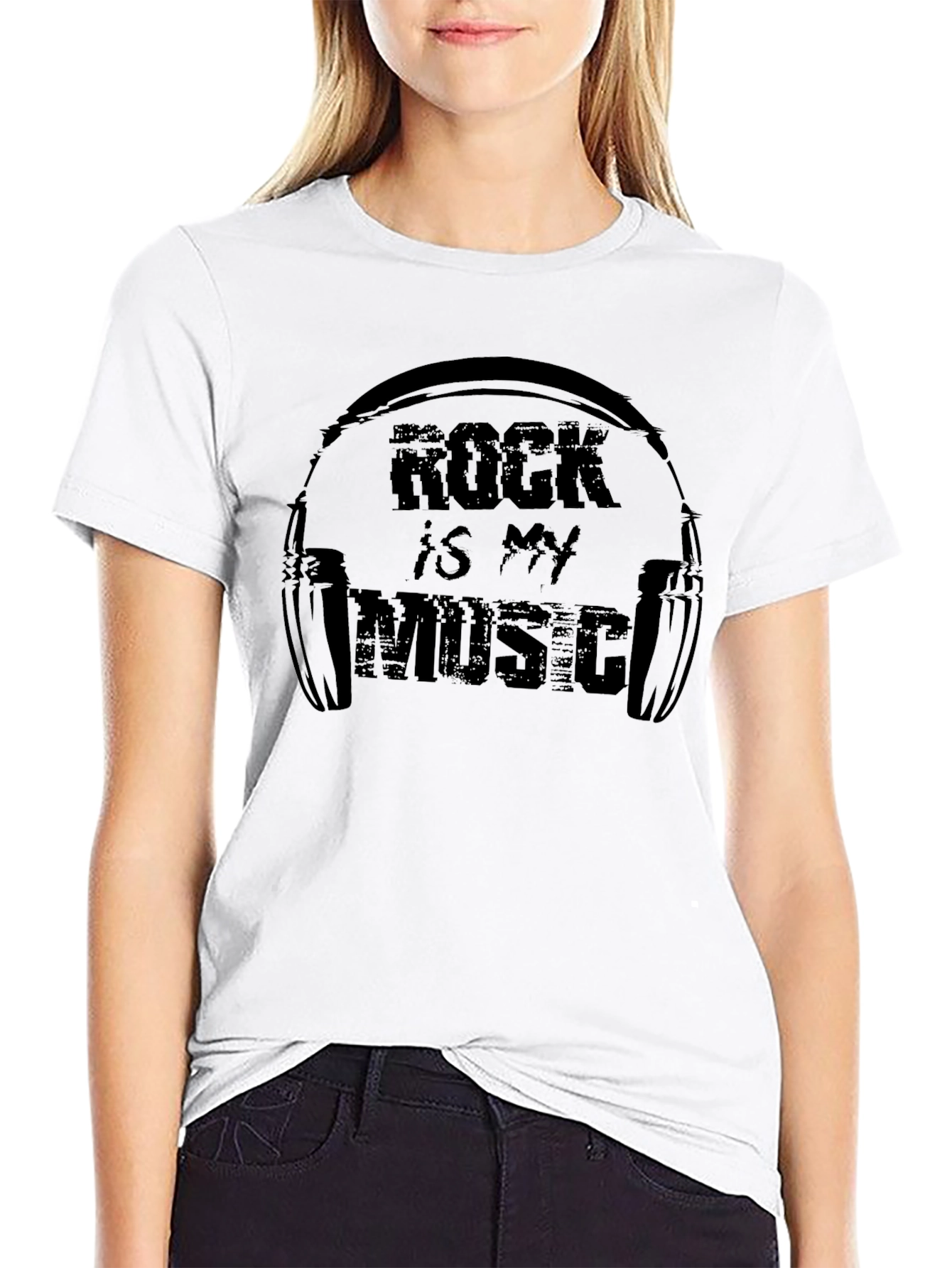 Rock is My Music Graphic Print T-Shirt