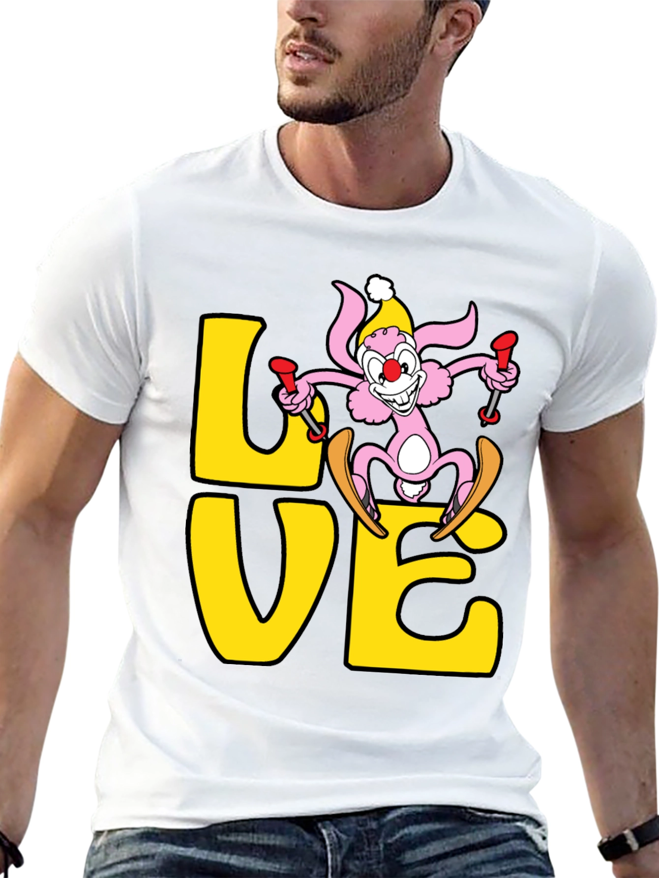 Ski Bunny Love T-Shirt - Novelty Graphic Tee