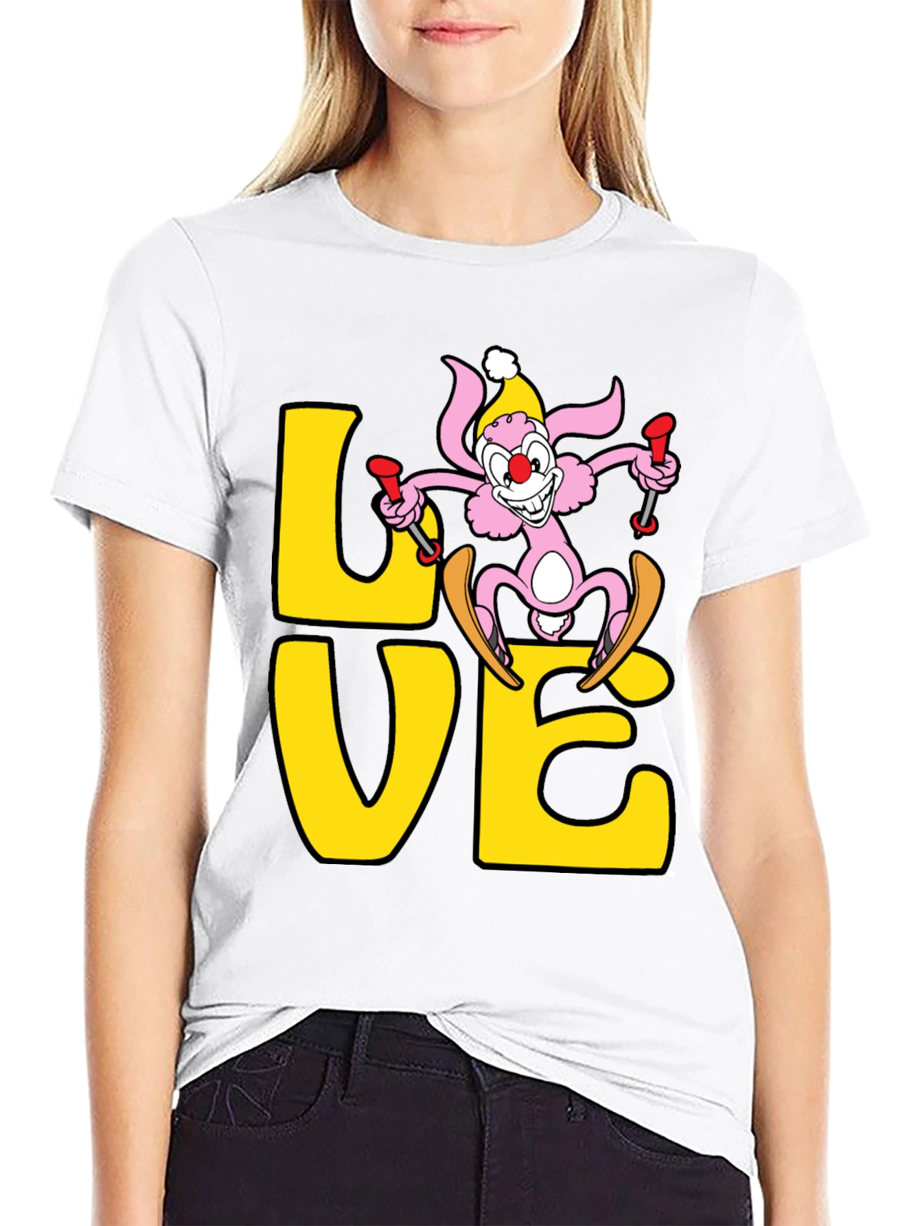 Ski Bunny Love T-Shirt - Novelty Graphic Tee